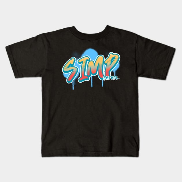 SIMP Patrol 90's Graffiti Retro Vibes Kids T-Shirt by TrendHawk